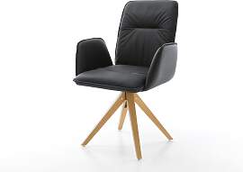 Esszimmerstuhl Vinja-Flex Echt-Leder Schwarz