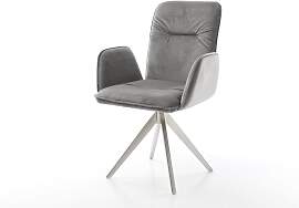 Esszimmerstuhl Vinja-Flex Samt Grau Kreuzgestell