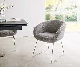 Esszimmerstuhl Vinka-Flex mit Armlehnen Bouclé