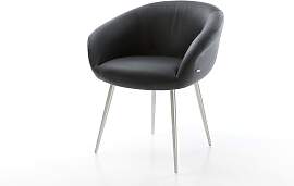 Esszimmerstuhl Vinka-Flex mit Armlehnen Echt-Leder 