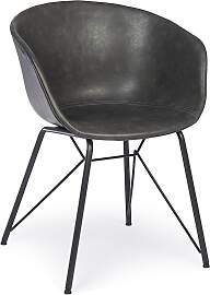 Esszimmerstuhl Warhol aus Kunstleder und Metall,