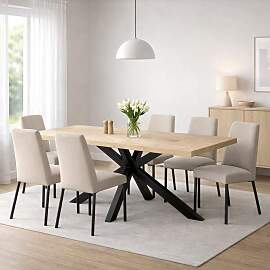 Esszimmertisch 180x90cm Wildeiche White Washed