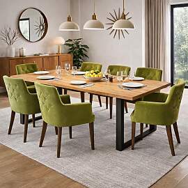 Esszimmertisch Wildeiche 220x100cm mit U-Gestell - 