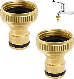 ESTABA 2 Stück Messing Wasserhahn Adapter, 3/4