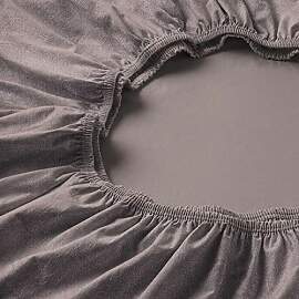 ESTELLA Spannbetttuch Samt Velours | Kiesel |