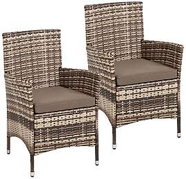 ESTEXO Polyrattan Gartenstuhl Set 2er Stuhlset