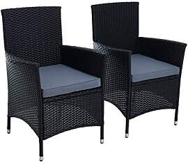 ESTEXO Polyrattan Gartenstuhl Set 2er Stuhlset