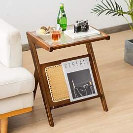 Estiliza Beistelltisch Couch, Glas-Sofatisch 50 x