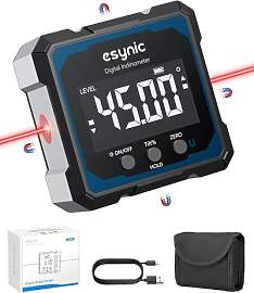 eSynic Digitale Winkelmesser Wasserwaage mit Laser 