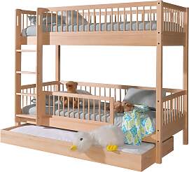 Etagenbett VIPACK "aus massiver Buche, natur