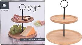 Etagere mit 2 Ebenen, Ø 21,5 cm, Bambus