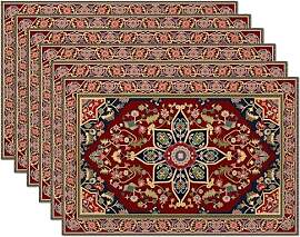 Ethnische Boho-Platzsets, orange/blau, blaugrün,