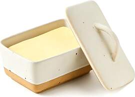 Euablfo Butterdose Keramik mit Deckel, 450ml