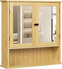 EUGAD Badezimmerschrank mit Spiegel, Hängeschrank 