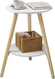 EUGAD Beistelltisch rund, Couchtisch mit 2