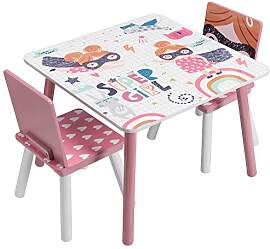 EUGAD Kindersitzgruppe 1 Kindertisch und 2