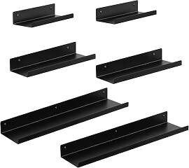 EUGAD Wandregal 6er Set, Hängeregal aus Metall,