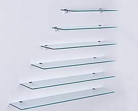 Euro Tische Glas Wandregal Klarglas, Glas Regal