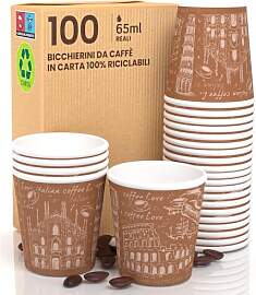 Eurocali 100 Pappbecher 65 ml Italy Brown