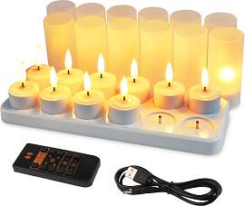 EuroFone 12 Stück 3D Led kerzen,Wiederaufladbare
