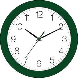 Eurotime Funkwanduhr, 30 cm, Dunkelgrün Grün,