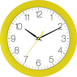 Eurotime Funkwanduhr, 30 cm, Gelb,