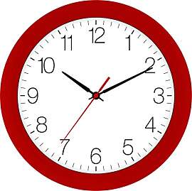 Eurotime Funkwanduhr, 30 cm, Rot,