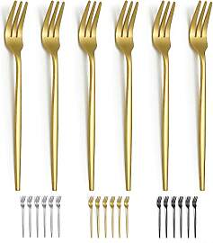 Evanda Gold Dessertgabeln 6er Pack 16,5cm, Goldene 