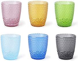 Excelsa Ice Set 6 Gläser Wasser, Glas, mehrfarbig
