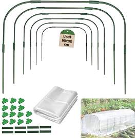 EXLECO 6Pcs Folientunnel Pflanzenschutz Set 80 *