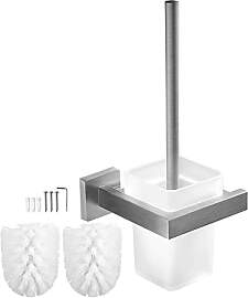 EXLECO Glas Toilettenbürste mit 2 Ersatzbürste