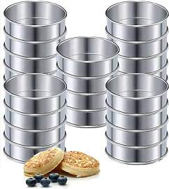Exogio 20Pcs Pancake Form Edelstahl, 10cm