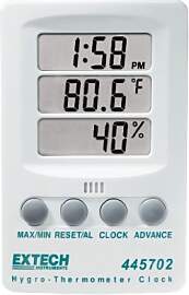 Extech Hygro-Thermometer-Uhr, 1 Stück, 445702