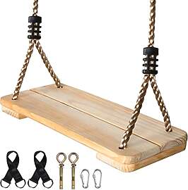 EXTFANS Holz Schaukel Outdoor/Indoor | Stabile