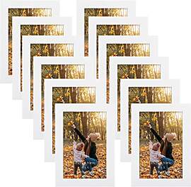 EXYGLO 12er Set Bilderrahmen 10x15 cm, Weiße
