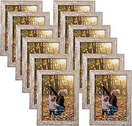 EXYGLO 12er Set Bilderrahmen 13x18 cm, Natur