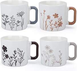 EYMPEU Keramikbecher-Set mit Blumenmuster,