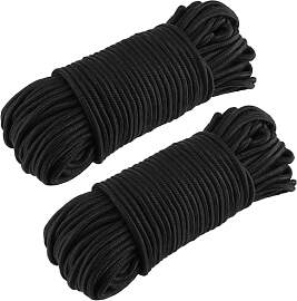 FAAING 2 Stück Schwarz Nylonseil 6mm x 50m, Dicke 