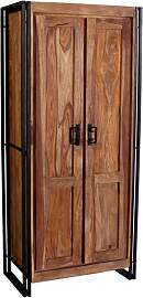 Factory Akazie Metall Schrank massiv 80x180x45cm