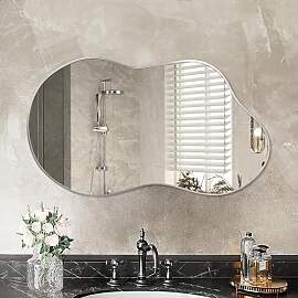 Fahomiss Wandspiegel Metallrahmen Unregelmäßig,