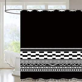 FAIRYGATE Duschvorhang Schwarz Weiß Duschborhang