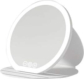 Faltbarer Makeup Spiegel PU-Leder mit Beleuchtung, 