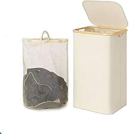 Faltbarer Wäschekorb, 75L Kapazität,60 x 40x 30