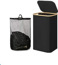 Faltbarer Wäschekorb, 75L Kapazität, 70 x 44 x