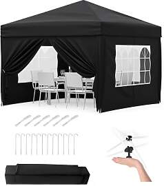 Faltpavillon 3x3 m wasserdicht stabil mit 4