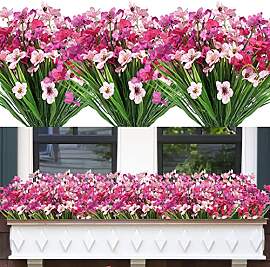 Famibay 12 Bündel Künstliche Blumen Balkon