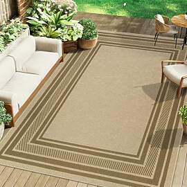 Famibay Outdoor Teppich 160x230cm Braun Balkon