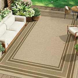 Famibay Outdoor Teppich 200x300cm Braun Groß