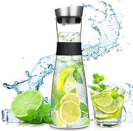 FAMKEEP Glas Karaffe,1200 ML Karaffe mit Deckel