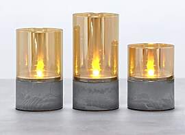 Fanna 3er Set Gold flammenlose Flackernde Led